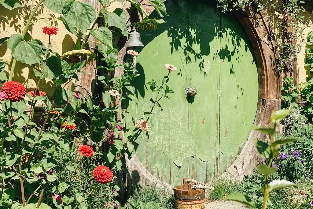 Green Hobbiton door.