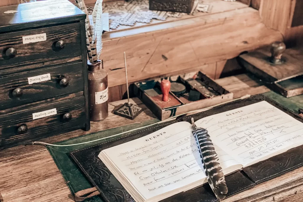 Hobbiton desk with quill.