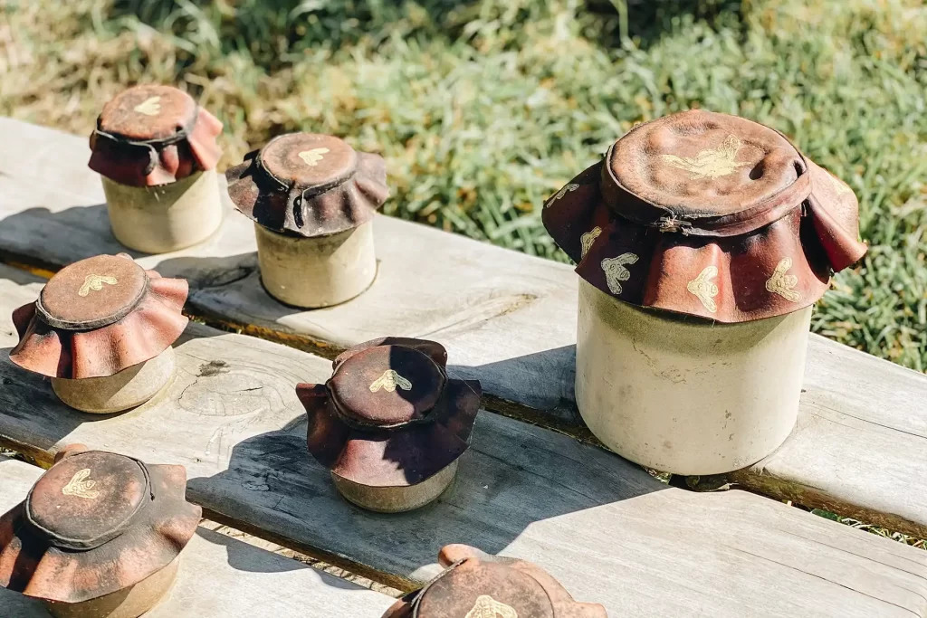 Hobbiton honey jars.