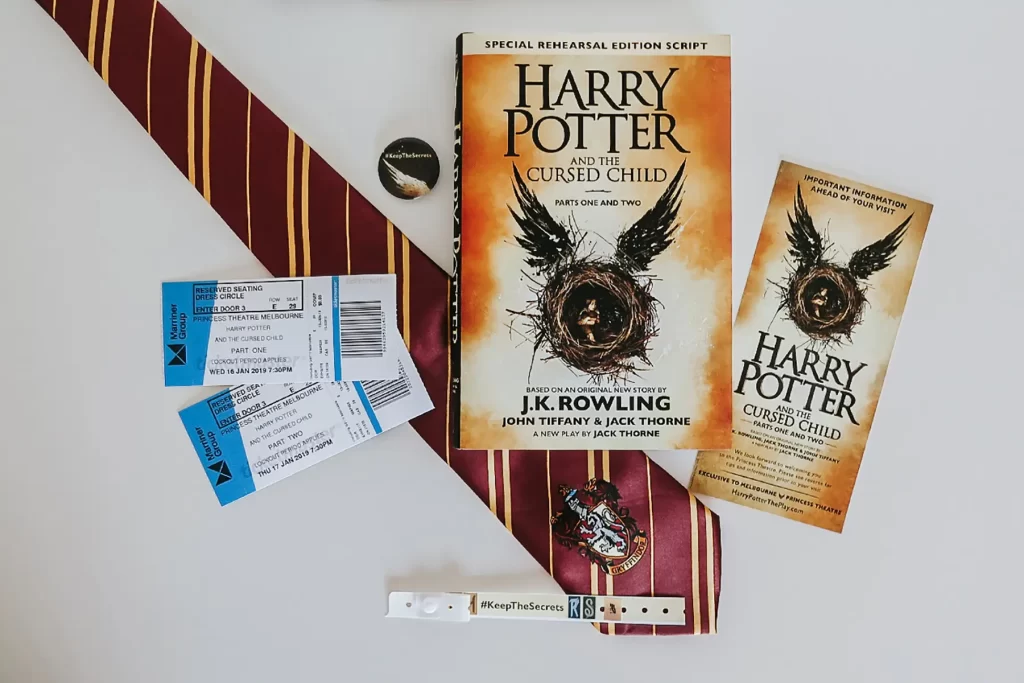 Harry Potter and the Cursed Child book and play tickets.