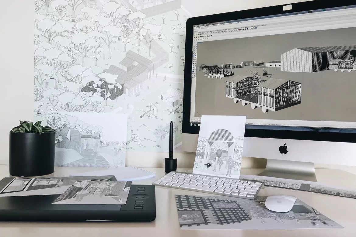 Desk display for How Studying Architecture Helped Me Write a Book.