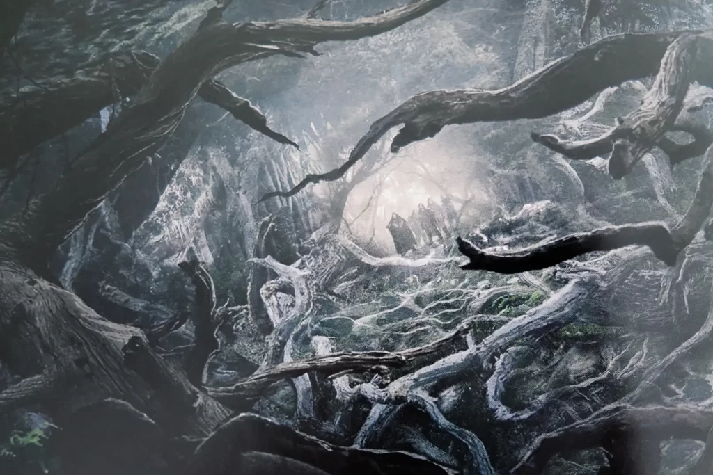 Lord of the Rings forest artwork.