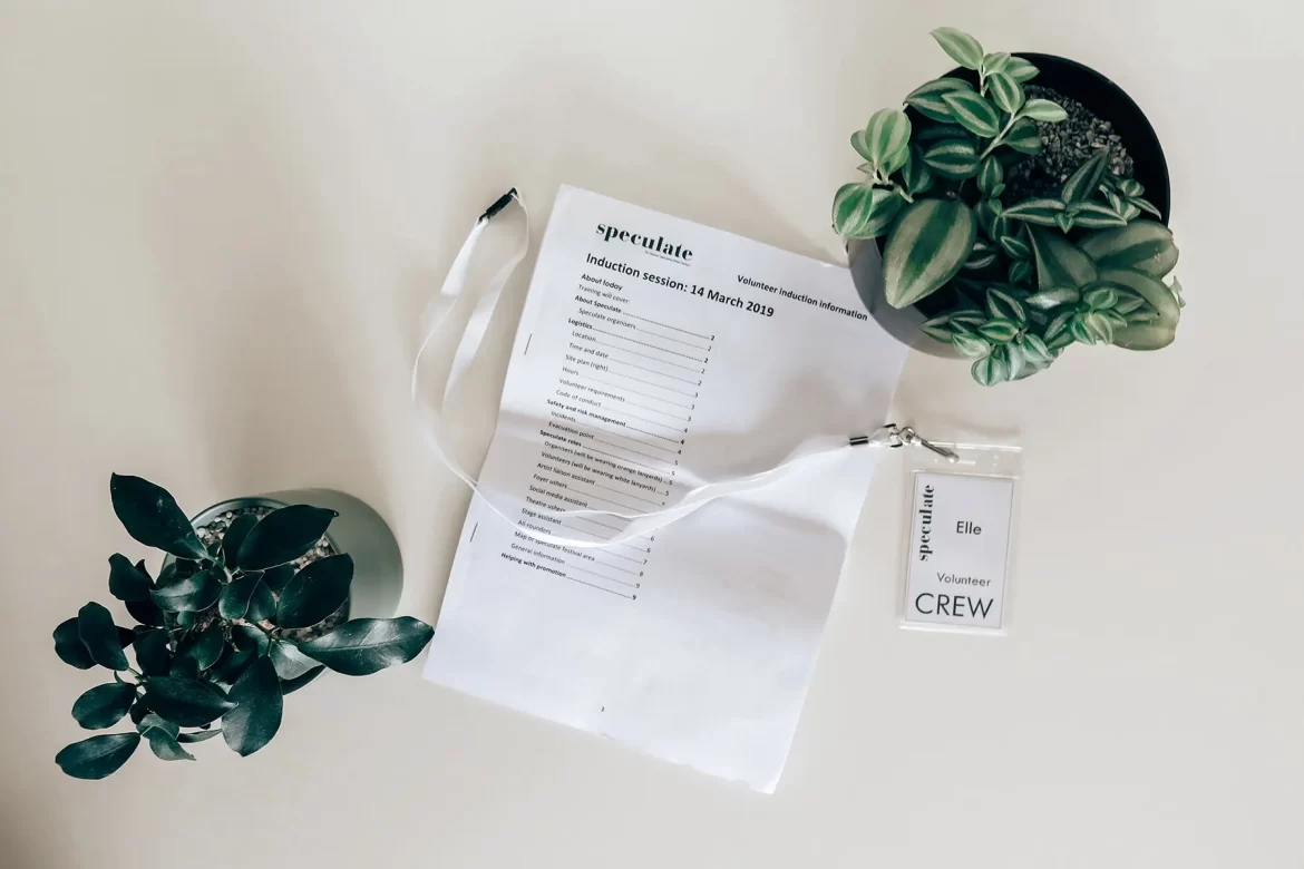 Speculate event volunteer sheet and plants.