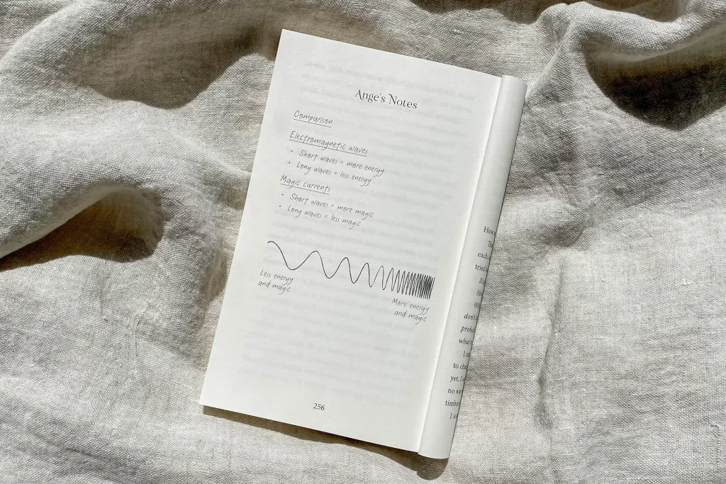 The Potion Experiment by Elle McFadzean, open book showing a science diagram.