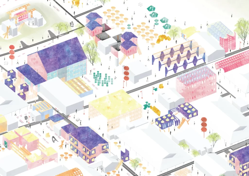 Architecture portfolio artwork.