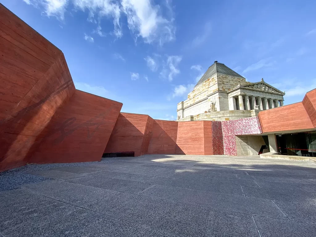 Melbourne Shrine of Remembrance entrance.