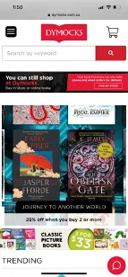 Dymocks online bookshop screenshot.