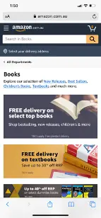 Amazon ebooks store website screenshot.
