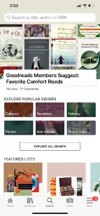Goodreads application screenshot.