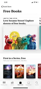 Apple ebooks application free books screenshot.