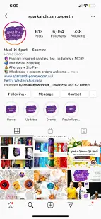 Bookish merch Instagram page screenshot.