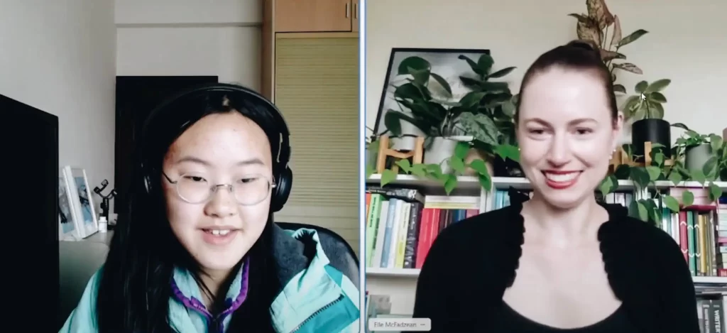 Author interview screenshot for The Potion Experiment with Elle McFadzean Isabelle Knight.